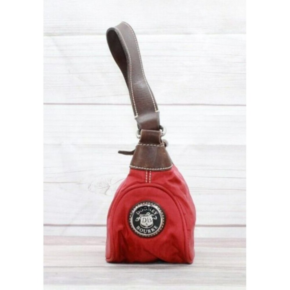 Dooney & Bourke Wayfarer Red Brown Leather Shoulder Hobo Handbag - Picture 4 of 10